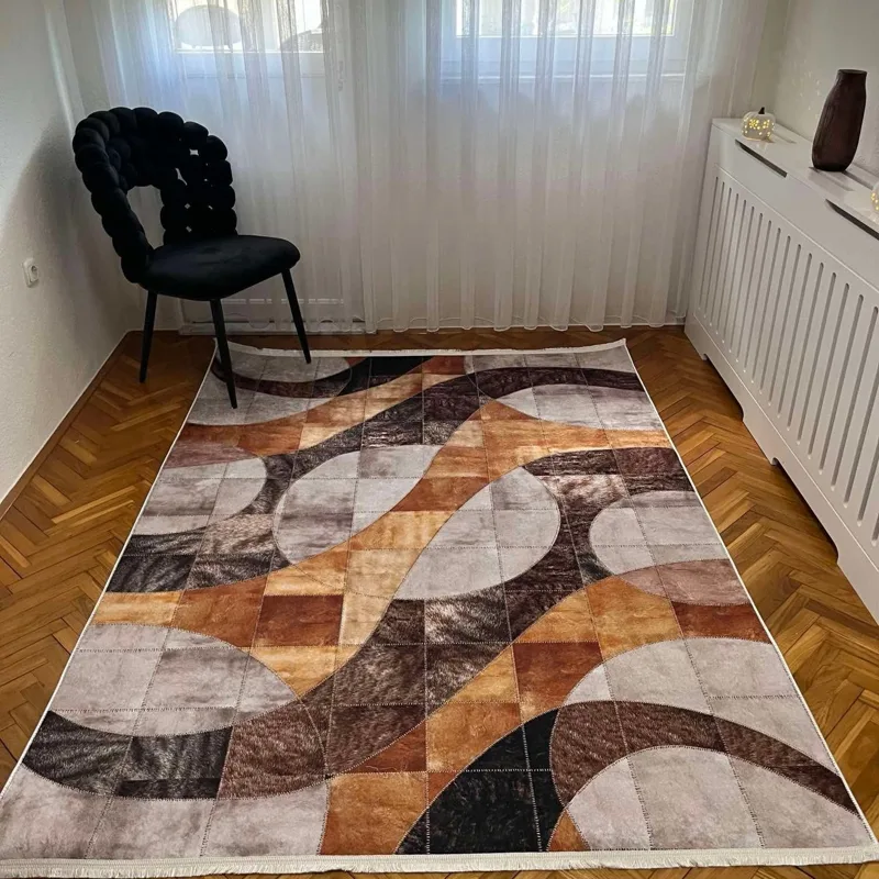 Tepih Sfera, braon apstrakcija